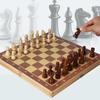 Magnetic Wooden Folding Chess Set with Felted Game Board Interior Folding Chessboard Travel
