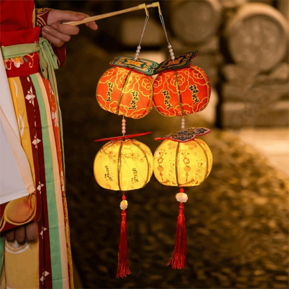 Ancient New Year Persimmon Lantern 2026 Horse Year Handmade Handheld Lantern Blessing Traditional Chinese Lantern