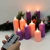 3 шт. светодиодных свечей с таймером, перезаряжаемые от USB, мерцающие электрические столбовые свечи с USB-кабелем, электронные розовые свечи для дома и улицы