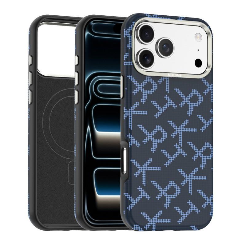 Magnetic PC Phone Case IPhone 18 Pro Max 17 16 With Kevlar Texture Custom Letter Design