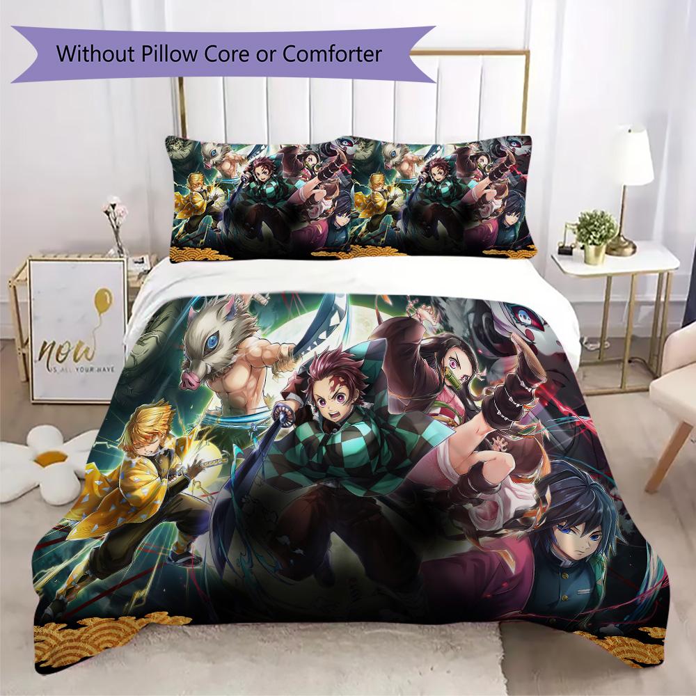 Japanese artist Koyoharu Gotouge's Demon Slayer Home Decoration Soft Printed Sofa Cover Blanket Bedding Down Pillowcase Duvet Cover (without core) P22