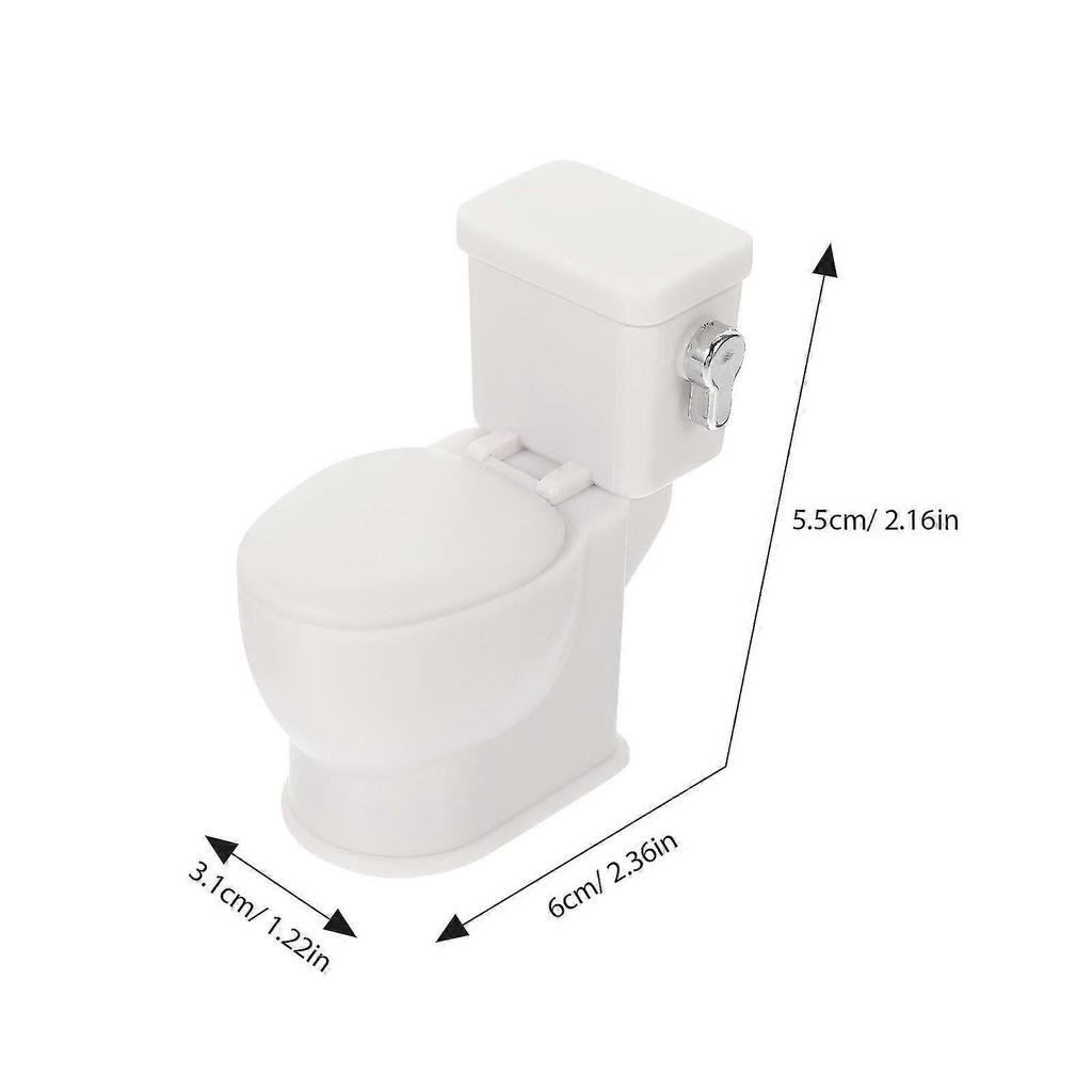 Dollhouse Toilet Mini Flushing Toilet Toy Dollhouse Miniature Bathroom Toilet