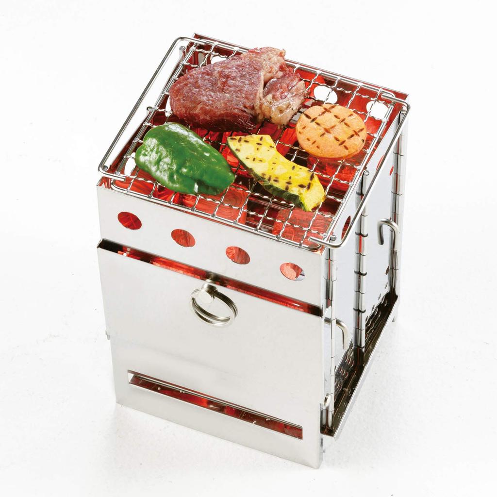 BUNDOK Box Stove BD-470, Fire Pit, Camping/Touring, Silver