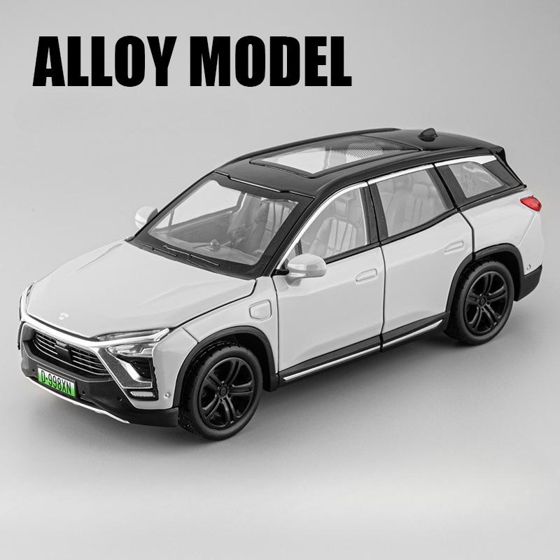 1/32 NIO ES8 SUV Alloy Car Model Toy Metal Diecast Simulation Off Road Vehicle Door Opened Pull Back Collection Toy for Boy Gift