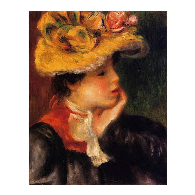 Репродукция холста с изображением девушки в шляпе, скандинавские постеры и принты, настенные художественные картины для декора стен гостиной, Cuadros