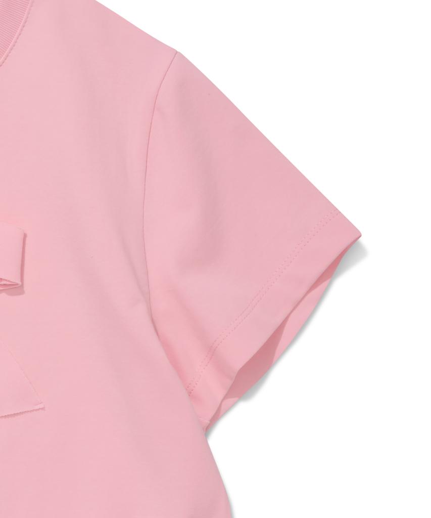 WACKY WILLY [Lo.Fl] Women'S Ribbon Short Sleeve T-Shirt Pink