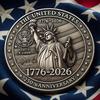 US 250th Anniversary Souvenir Coin Double-Sided Carved United States History Commemorative Badge Round Metal Collection Coin Patriotic Decoration