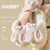 Модные Mo Dou 2025 Зимние Теплые Женские Тапочки Водонепроницаемый Верх Милая Украшение Кролик Медведь Обувь для Дома Улицы Мягкие Плюшевые Мужские Тапочки