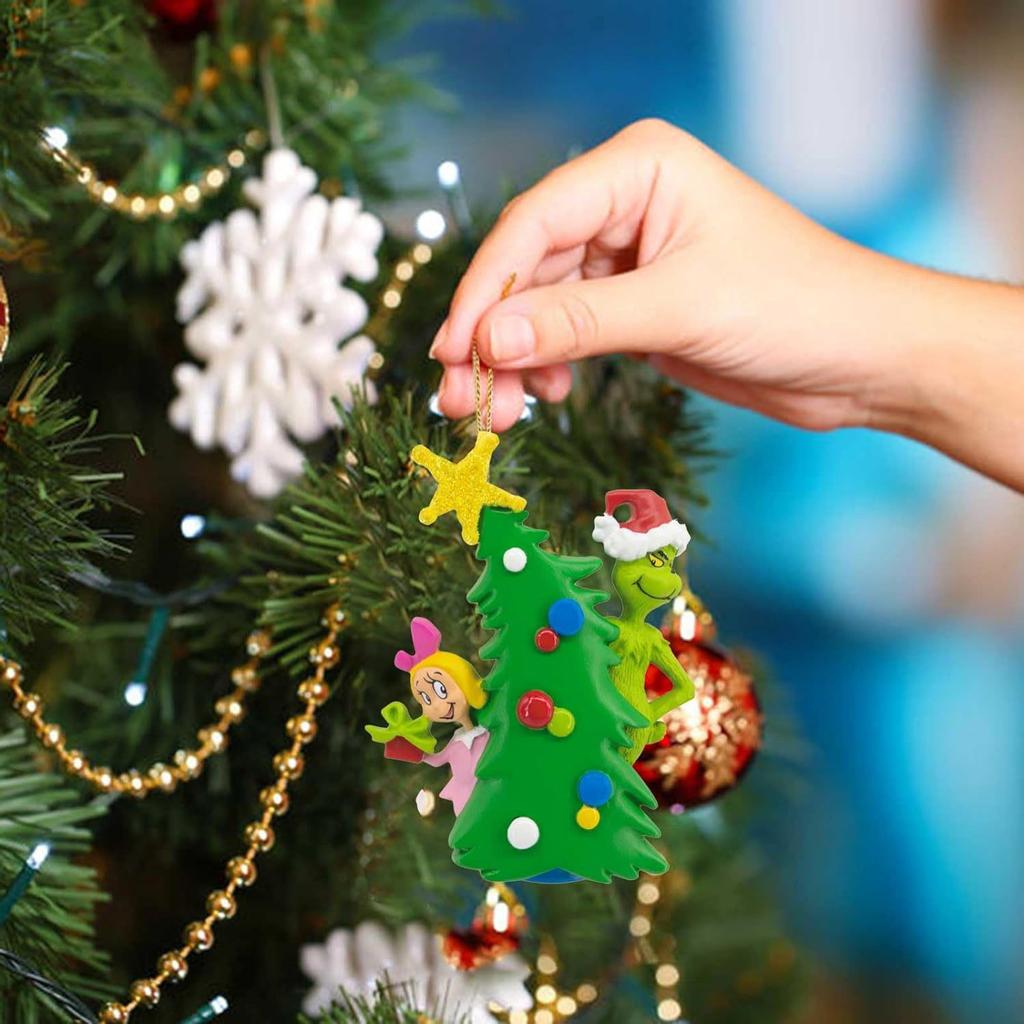 Christmas Tree Ornaments, Acrylic Hanging Xmas Tree Decoration Home Car Backpack Pendant Gift For Kids