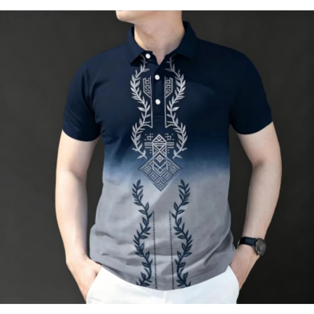 Men's Fashion Bohemian 10 Colors Print Polo Shirt Men's Outdoor Street Short Sleeve Tees Top Summer Casual T-shirt Men's and Women's Polo Shirt