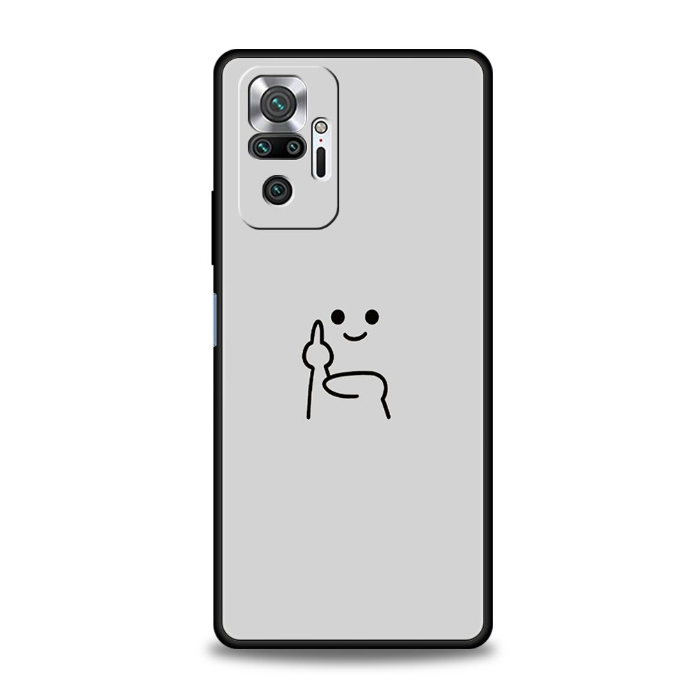 Милый Чехол для Телефона Средний Палец Для Xiaomi Redmi Note 15 14 13 12 5G 11 10 Pro Plus 4G 9S 14C 13C 12C 10C Мягкий ТПУ Чехол