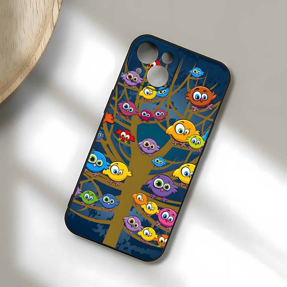 Cute A-Angry B-Birds Phone Case For IPhone 17 Pro Max 15 Pro 16 14 Plus 12 13 Mini 11 Pro Shockproof Soft Cover