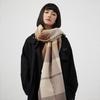 Женский шарф в полоску и клетку, шаль, элегантный шарф в стиле знаменитости, имитация кашемира, однотонный и элегантный шарф