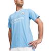 Puma Manchester City Home с v-образным вырезом и логотипом с принтом Player Edition, мужские трикотажные изделия с короткими рукавами, синие 770437-01