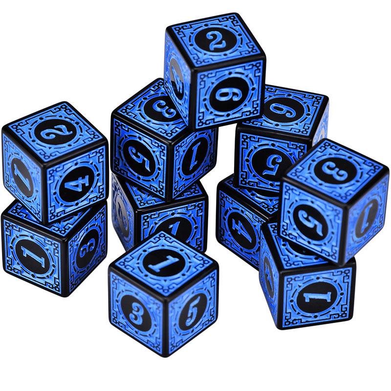 10 шт. 6-гранные кубики с цифрами в стиле ретро ярких цветов для настольных игр, игр с выпивкой, кубиков лжецов, кубиков DND, настольных игр