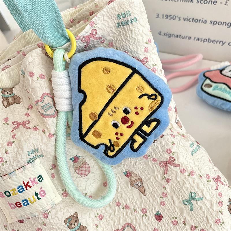 Мультяшный хлебный торт плюшевая игрушка брелок сыр сыр мягкая кукла кулон автомобильный брелок рюкзак сумка Декор детский подарок