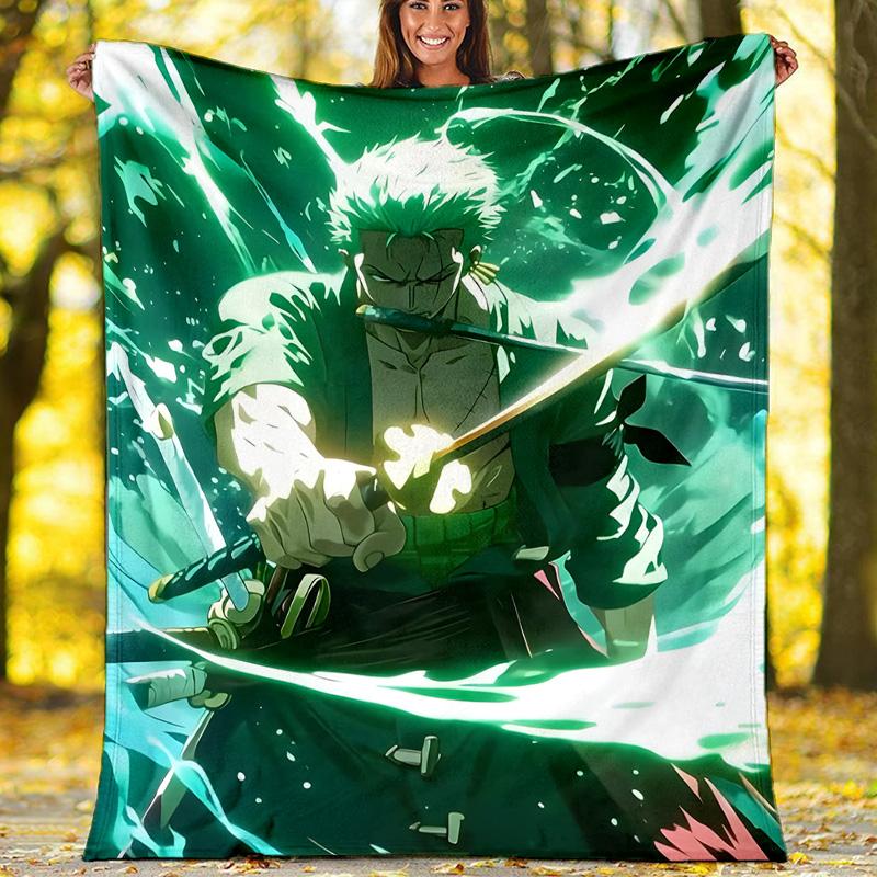 1pc Z-Zoro2 Theme Blanket - Digital Print, Polyester, Cozy for All Seasons, Perfect for Outdoor, and Travel