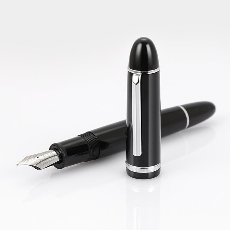 Перьевая ручка Jinhao X159, черный акриловый корпус, серебряная отделка, чернильные ручки Iraurita с тонким пером для письма