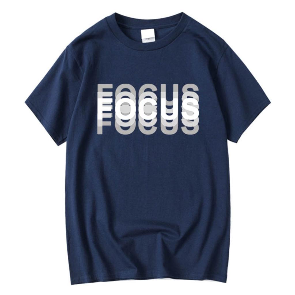Hot Sale 2026 Summer Men's Cotton High Quality Casual Sports Loose Oversized Funny Focus Print Round Neck Short Sleeved T-shirt Tops