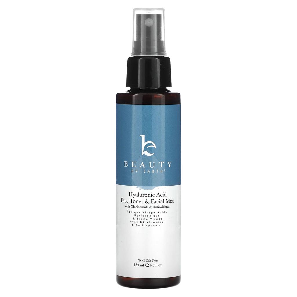 Beauty By Earth Hyaluronic Acid Face Toner & Facial Mist, 4.5 Fl Oz (133 Ml)