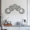 5pcs Black Moon Decoration Wall-mounted 3D Moon Phase Spiritual Bedroom Wall Decor Wood Moon Appearance Adornment Natural Design