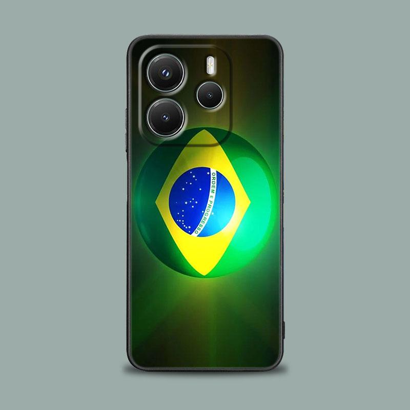 Чехол для телефона для Xiaomi Redmi 15C 14C 12C 13C 4G Redmi Note 15 14 13 12 11 10 Pro Plus 5G 12S Силиконовый чехол Бразилия Бразильский флаг