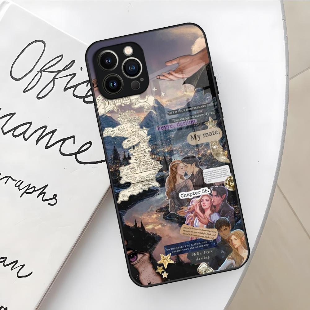 Чехол для телефона Acotar A Court of Mist and Fury для Iphone 17 16 Air 15 14 12 11 13 Pro Max Mini X Xr Xs Se Стеклянная крышка Puls