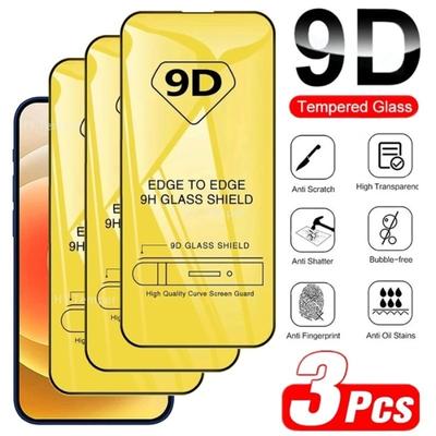 3 шт. Полное покрытие Закаленное стекло для iPhone 14 15 16 17 Pro Max 13 12 11 XS Max XR Защитная пленка для экрана