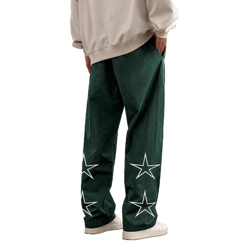 Спортивные брюки мужские весенне-летние новые вышитые повседневные брюки ретро свободные прямые брюки 0