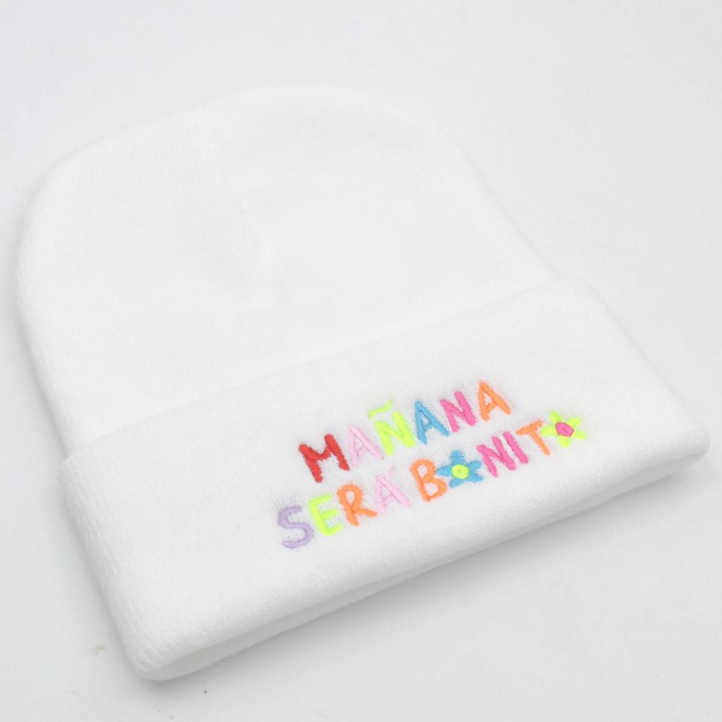 Letter Knit Cap For Adults Windproof Cold Weather Casual Accessory
