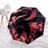 Flame and Blossom: Mystical Dragon Art PrintUmbrella with Cute Design,Portable 3-Fold Compact Umbrella for Men&Women,Valentine's Day Mother'