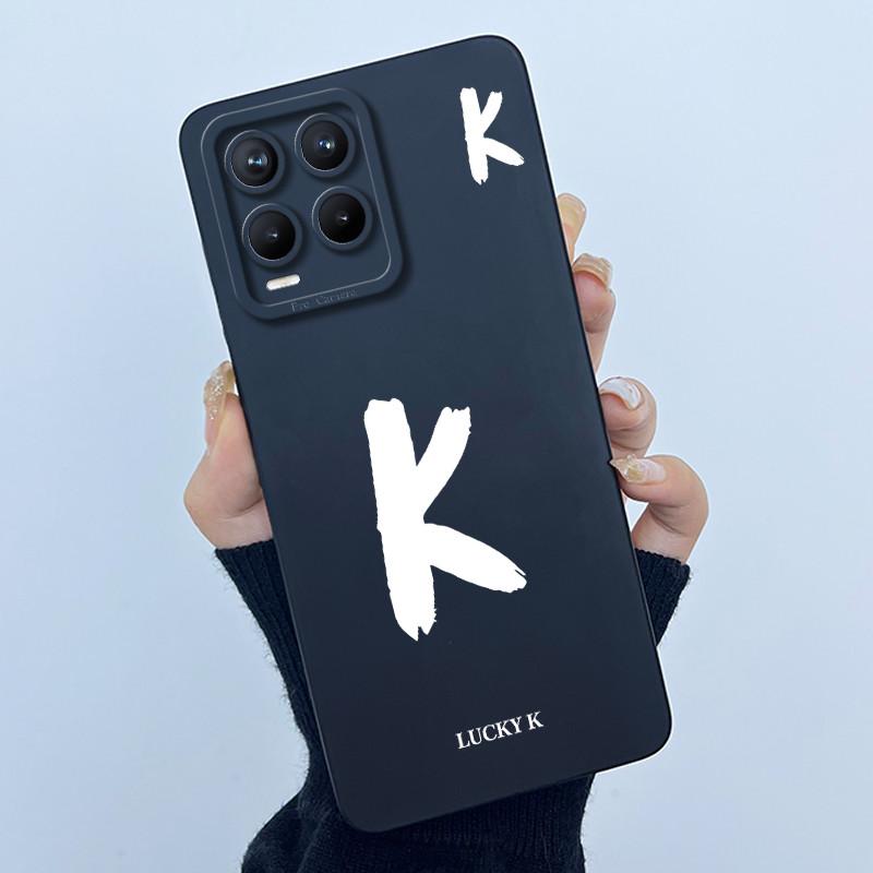 For Realme 8 8Pro Case Lucky Initial Letter Silicone Soft Matte Phone Cover for Realme8 8 Pro 4G RMX3081 RMX3085 Bumper Casing