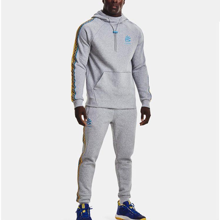 Under Armour Curry Sweatshirts Men's Gray Hooded Moderate Regular 1366626-011