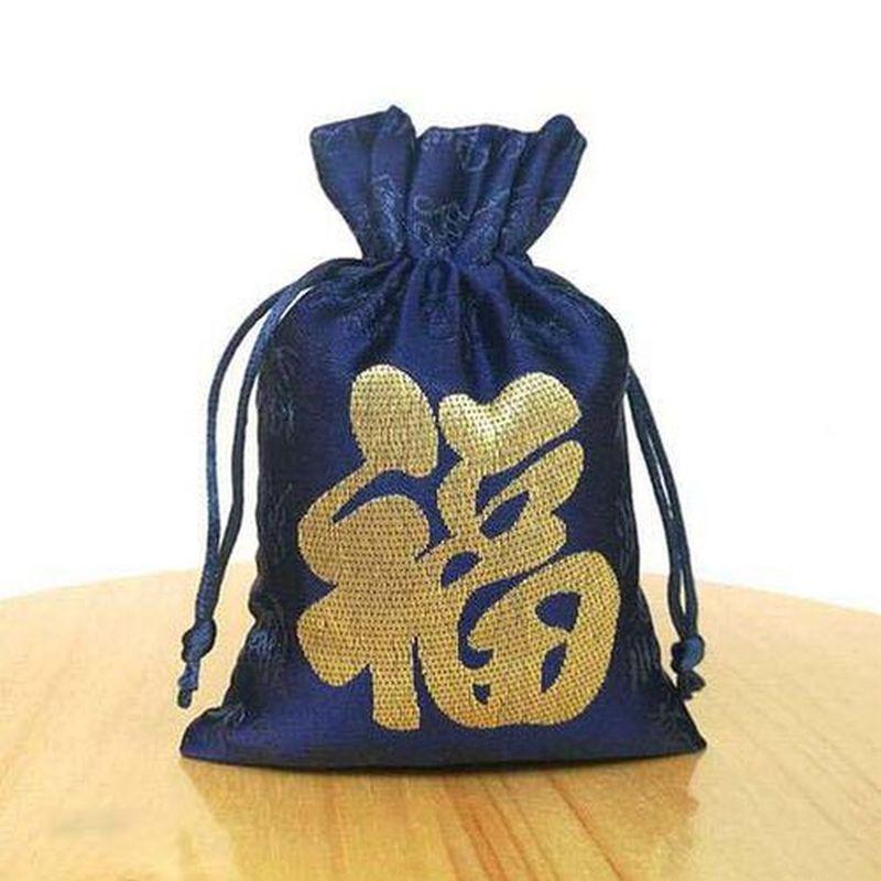 Красная тканевая сумка, сумка для ювелирных изделий, подарочная упаковка, парчовая сумка, новогодняя счастливая сумка