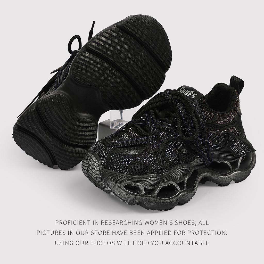 Color Diamond Thick-Soled Fried Street Dad Shoes Women'S Small Sports And Leisure Shoes Summer New Breathable Mesh Women'S Shoes