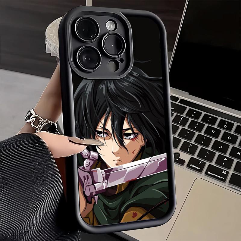 Чехол для телефона iPhone 17 Air 16E 15 16 Pro Max A-Атака на Титанов Микаса Чехол 14 Plus 13 12 Mini Мягкий силиконовый Fundas