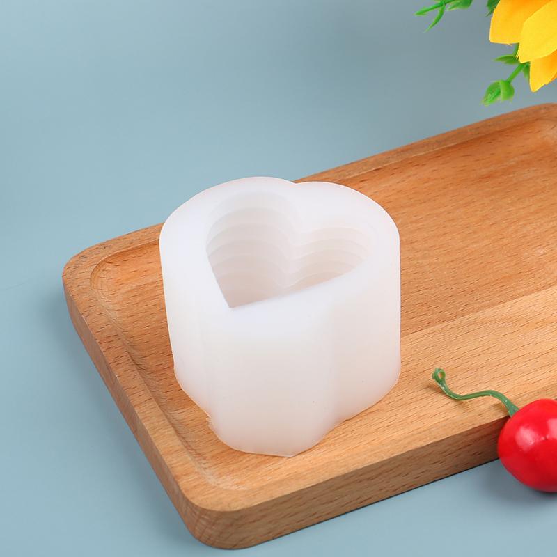 1Pc 3D Heart-Shaped Candle Silicone Mold Diy Handmade Candle Decoration Mold