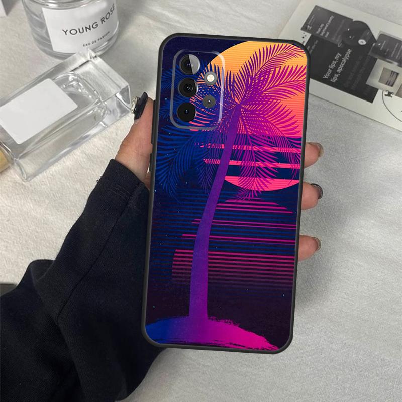 Ретровейв Неоновое Пальмовое Дерево Чехол Для Samsung Galaxy A54 A34 A14 A36 A56 A06 A13 A53 A32 A12 A22 A52 A35 A17 A16 A55 A15