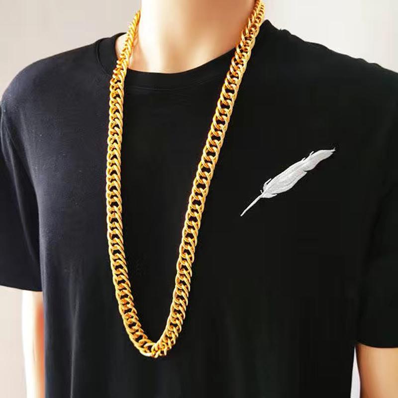 Exaggerated necklace stage props acrylic plastic necklace masquerade ball Carnival necklace men's and women's round buckle chain