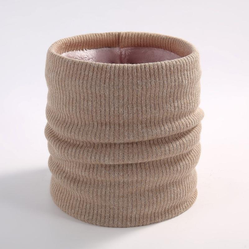 Winter Knitted Neck Cover Outdoor Warm Neck Cover Solid Color Men's and Women's Double-layer Pullover and Velvet Scarf