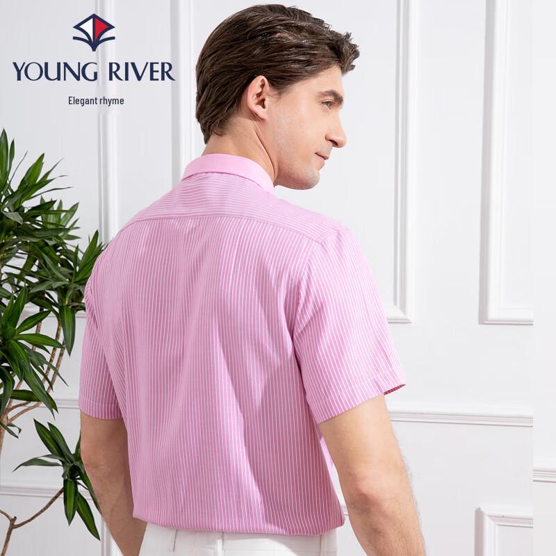 Мужская классическая полосатая рубашка с коротким рукавом в стиле business casual