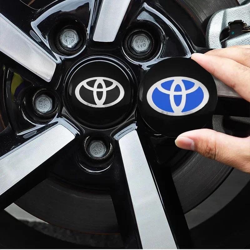 4pcs 56mm Car Styling Wheel Center Hub Caps Stickers Badge Emblem Decoration Decal For Toyota Corolla Auris CHR Yaris Rav4 Hilux
