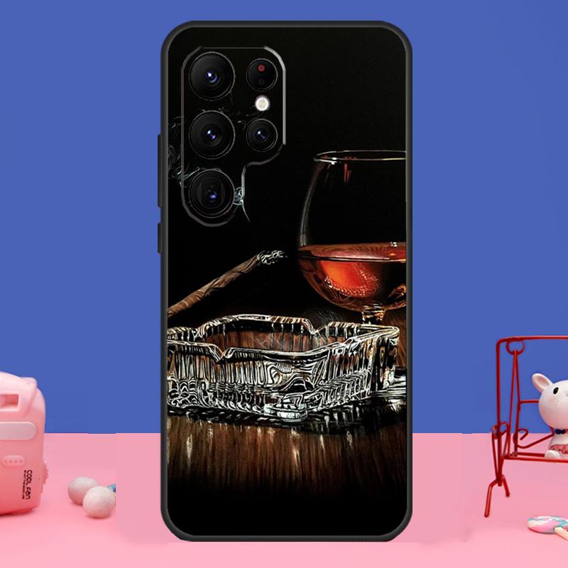 Кейс для сигар и виски для Samsung Galaxy S24 S23 S22 Ultra S20 S21 FE Note 20 S8 S9 S10 Note 10 Plus Чехол