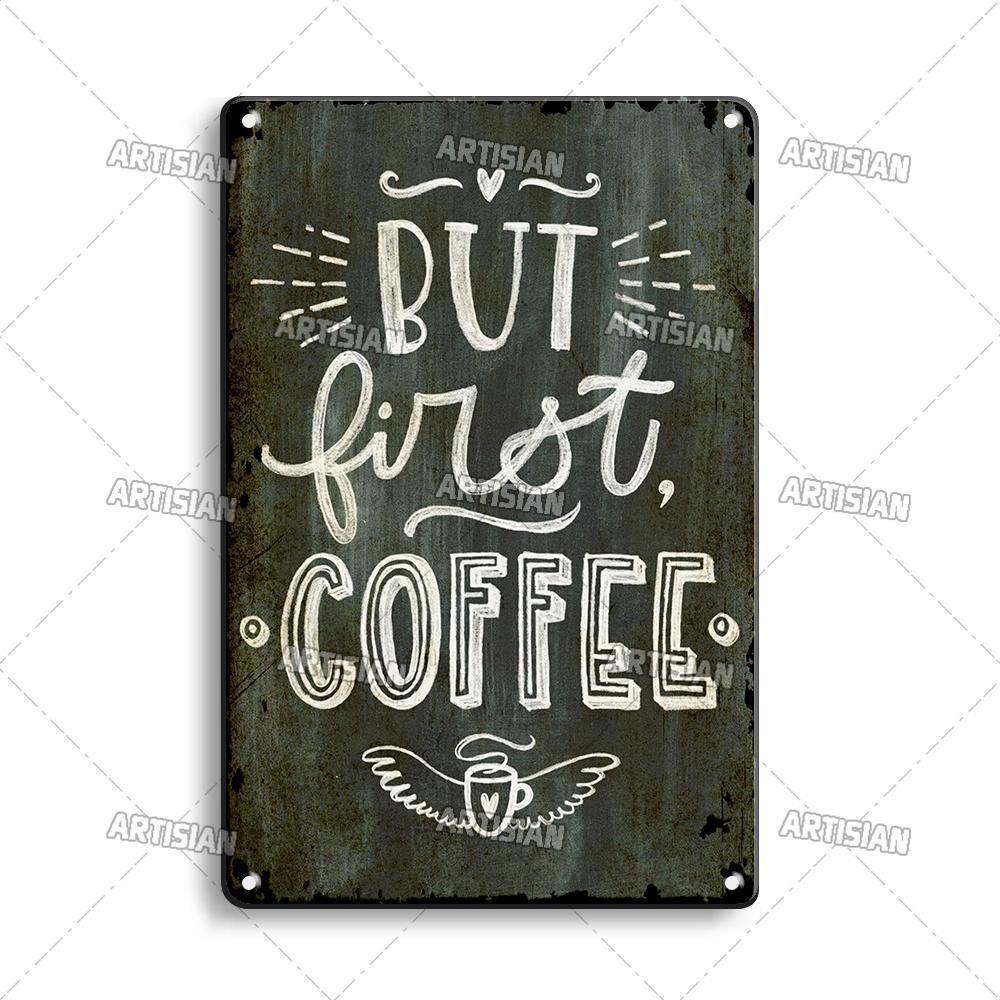 Кофе Металлическая Жестяная Табличка Винтажная Металлическая Табличка с Меню Забавная Металлическая Табличка Декоративная Тарелка Домашний Бар Кафе Стена Индустриальный Декор