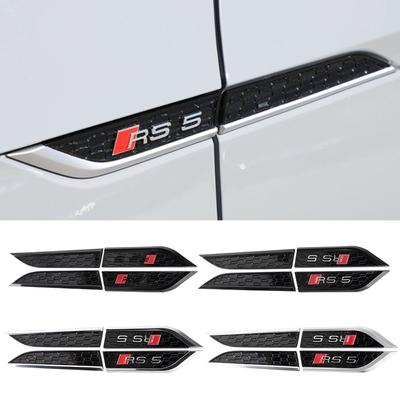 2pcs 3D ABS Car Styling Fender Side Wing Emblem Badge Sticker For S1 SLINE ABT RS5 S5 LOGO Decoration Auto Refit Accessories