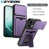 KEYSION Чехол-кошелек с держателем для карт и телефона для OPPO A6 Pro 5G, с защитой камеры сдвижной крышкой, подставкой, противоударная крышка для OPPO A6 Pro