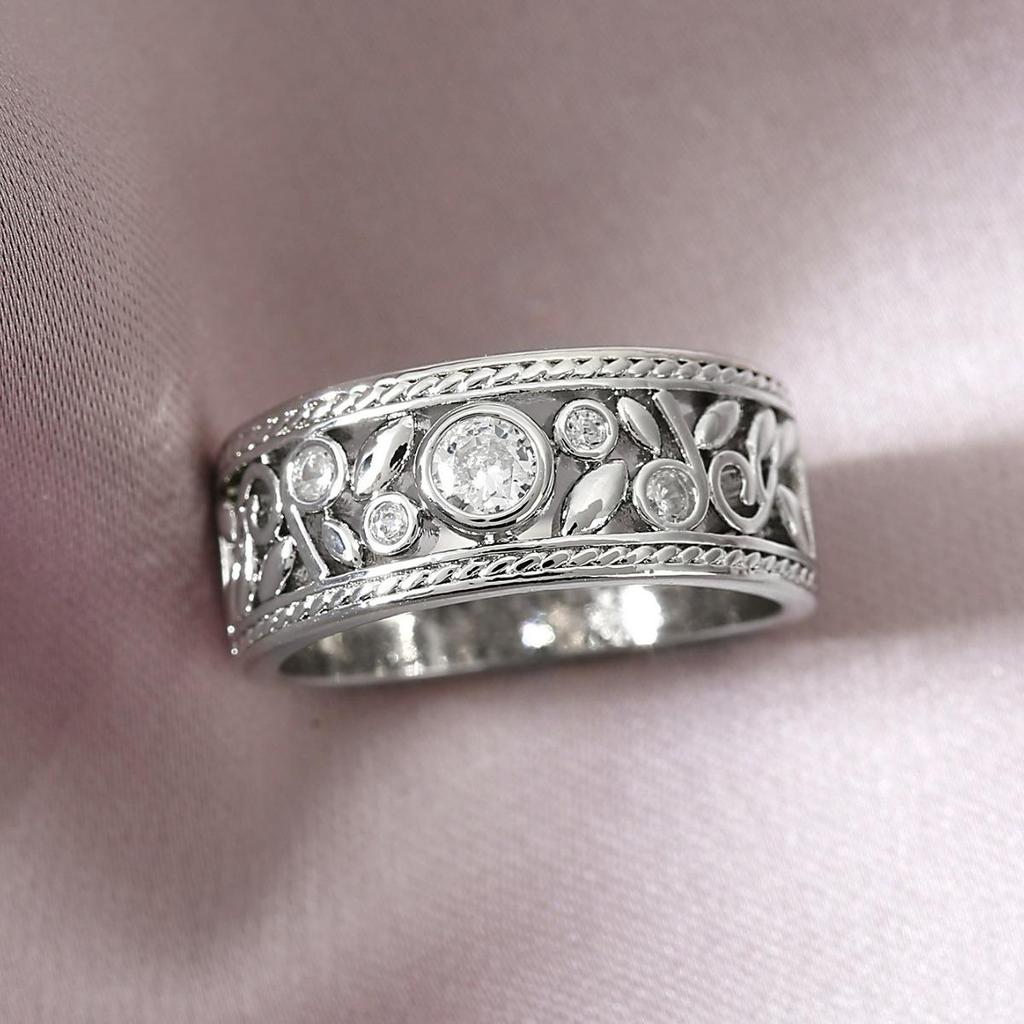 Кольцо Retro Hollow Flower Zircon Ring - универсальное женское ювелирное украшение