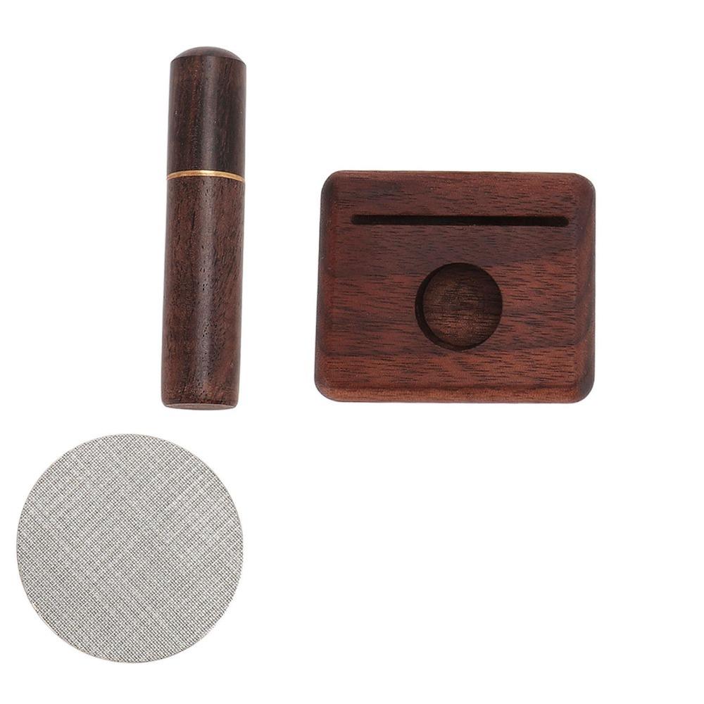 Solid Beechwood Base Coffee Needle Distributor Puck Screen Stirrer Kit  Espresso Making