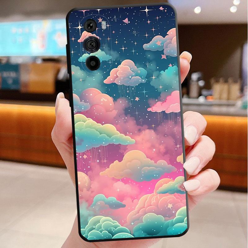 Phone Case For Motorola Edge 50 40 Pro 60 50 40 30 Ultra Neo Fusion Moto G Play G Stylus G Power G Rainbow clouds