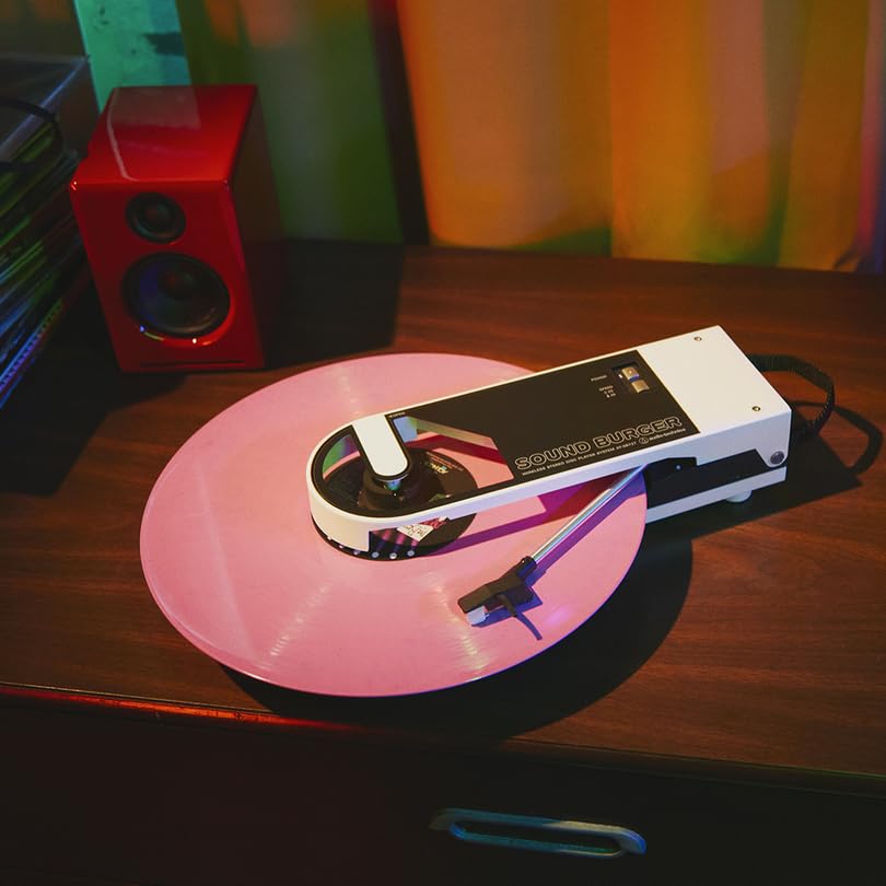 Soundburger Беспроводной Проигрыватель для Пластинок USB Ремень Белый Audio-Technica AT-SB727, Портативный, Компактный, Легкий, Зарядка, Bluetooth, Привод, (AT-SB727 WH)